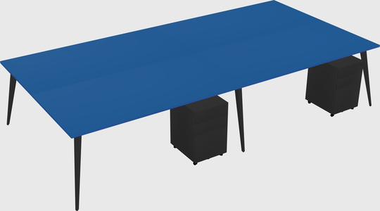 Shared rectangular office desk system