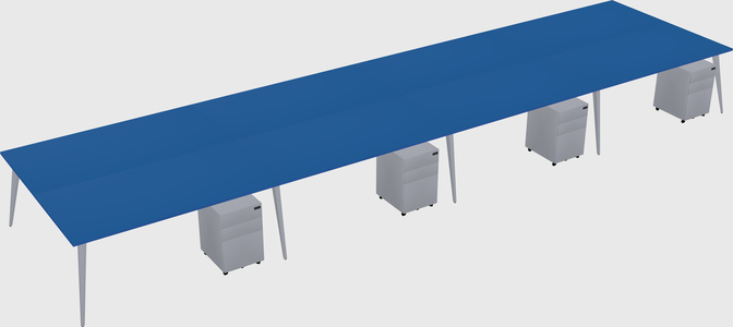Shared rectangular office desk system