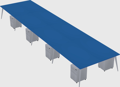 Shared rectangular office desk system