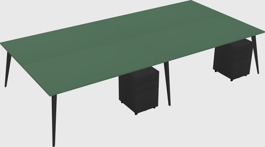 Shared rectangular office desk system