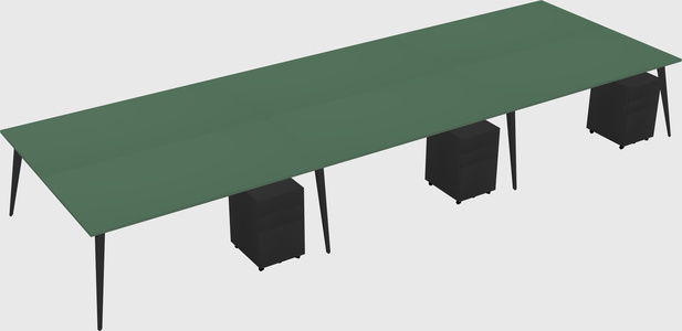 Shared rectangular office desk system