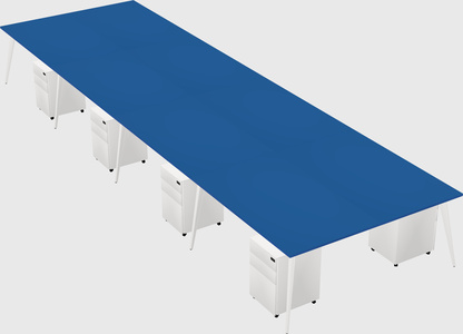 Shared rectangular office desk system