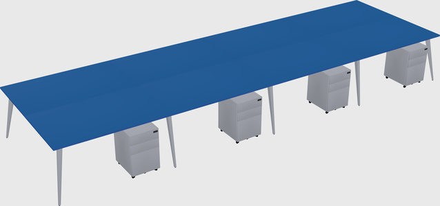 Shared rectangular office desk system