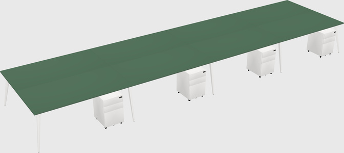 Shared rectangular office desk system