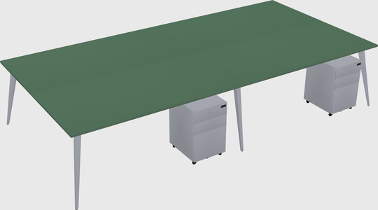 Shared rectangular office desk system