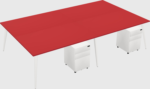 Shared rectangular office desk system
