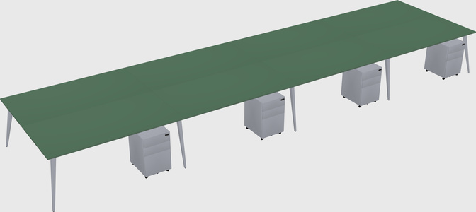 Shared rectangular office desk system