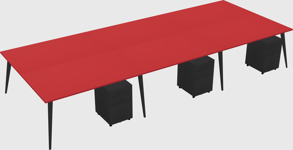 Shared rectangular office desk system