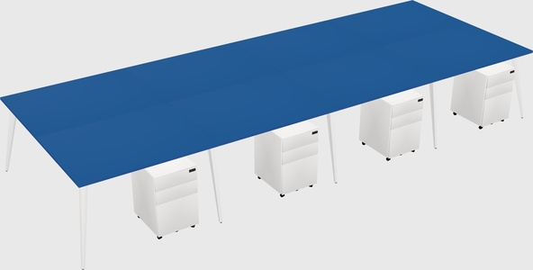 Shared rectangular office desk system