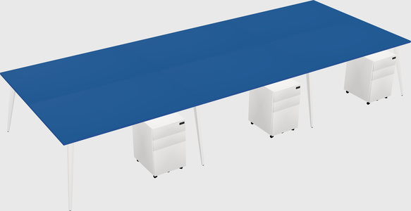 Shared rectangular office desk system
