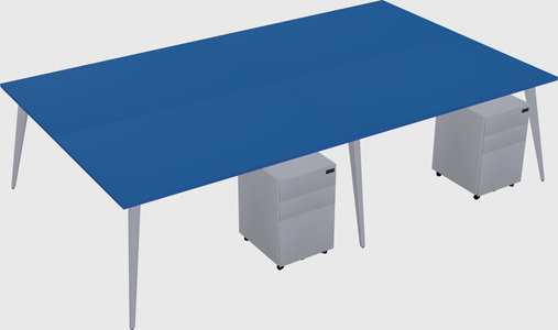 Shared rectangular office desk system