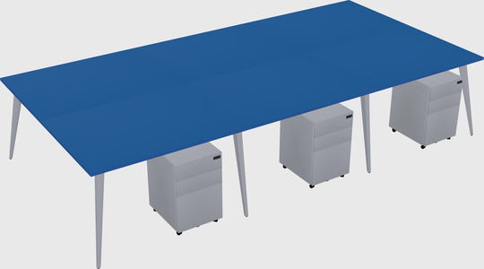 Shared rectangular office desk system
