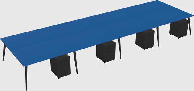 Shared rectangular office desk system
