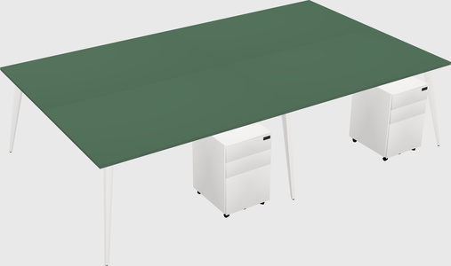 Shared rectangular office desk system