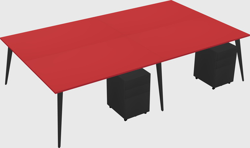 Shared rectangular office desk system