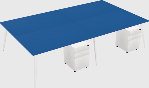 Shared rectangular office desk system
