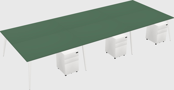 Shared rectangular office desk system