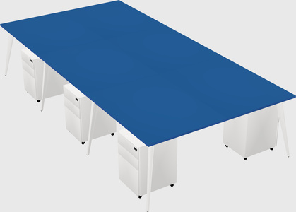 Shared rectangular office desk system