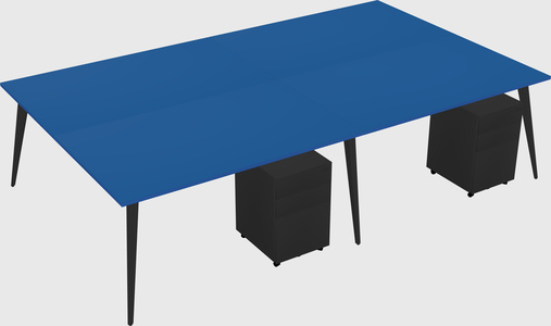 Shared rectangular office desk system