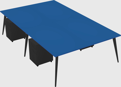 Shared rectangular office desk system