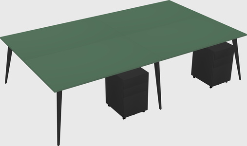 Shared rectangular office desk system