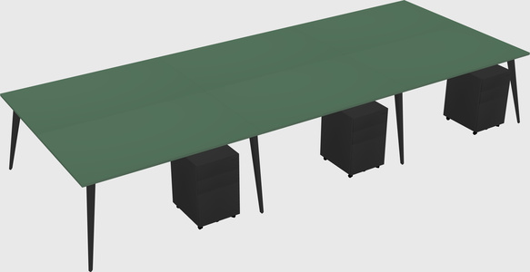 Shared rectangular office desk system