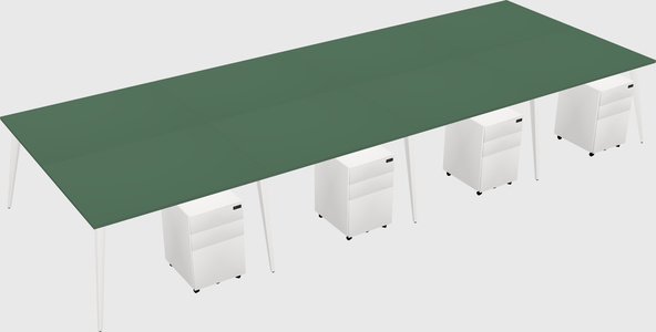 Shared rectangular office desk system