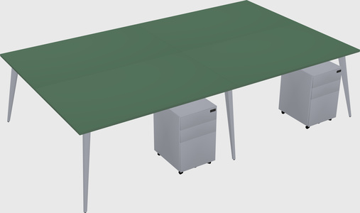 Shared rectangular office desk system