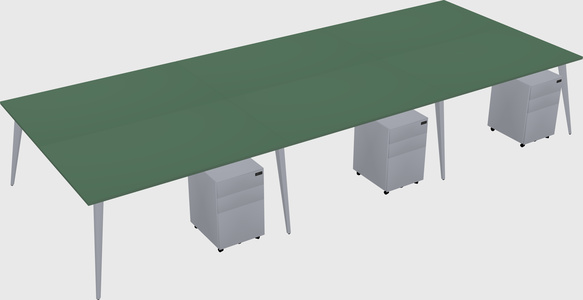 Shared rectangular office desk system