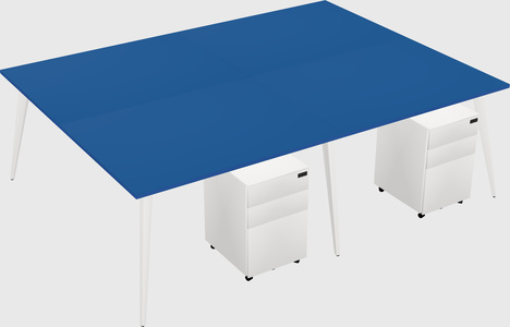 Shared rectangular office desk system