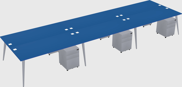 Shared rectangular office desk system