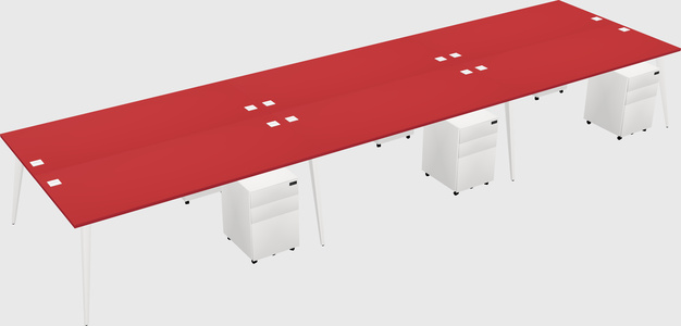 Shared rectangular office desk system