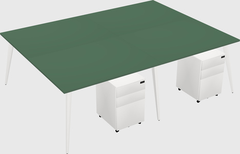 Shared rectangular office desk system