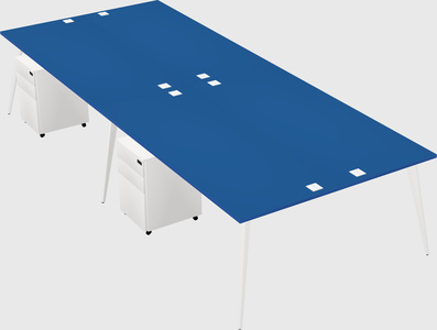 Shared rectangular office desk system