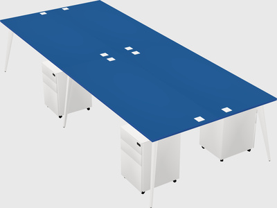 Shared rectangular office desk system