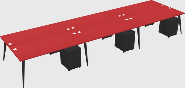 Shared rectangular office desk system