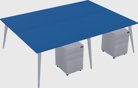 Shared rectangular office desk system