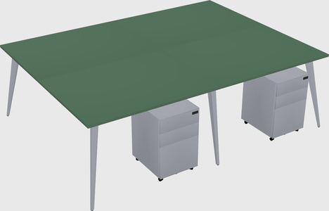Shared rectangular office desk system