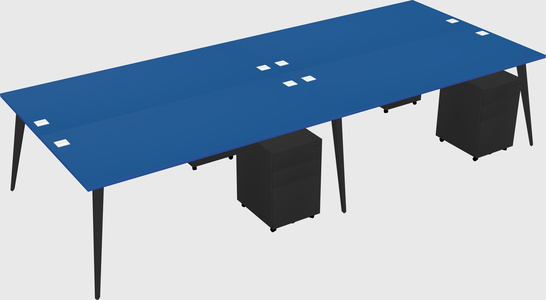 Shared rectangular office desk system