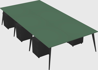 Shared rectangular office desk system