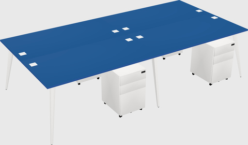 Shared rectangular office desk system