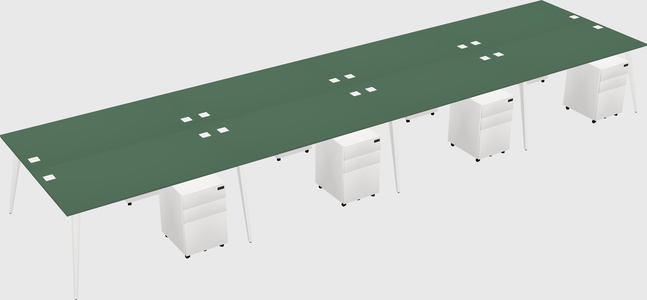 Shared rectangular office desk system