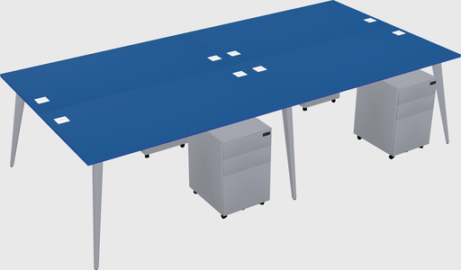 Shared rectangular office desk system