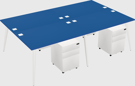 Shared rectangular office desk system