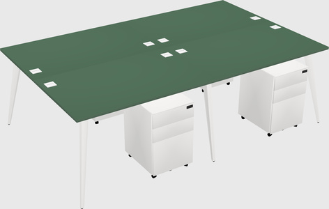 Shared rectangular office desk system