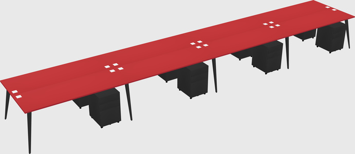 Shared rectangular office desk system