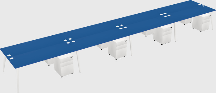 Shared rectangular office desk system