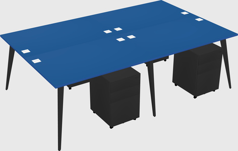 Shared rectangular office desk system