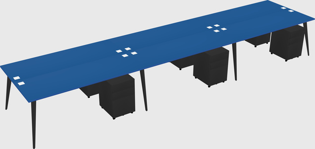 Shared rectangular office desk system