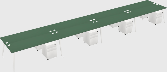 Shared rectangular office desk system